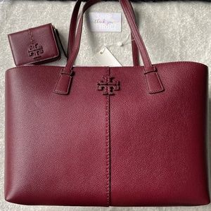 Tory Burch McGraw Leather Tote & Wallet